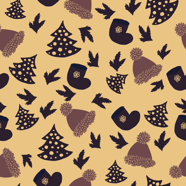 圣诞节主题无缝背景图案图片下载