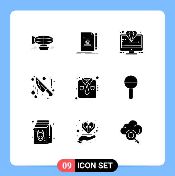 为万圣节设置的第9组现代固体象形文字图片下载