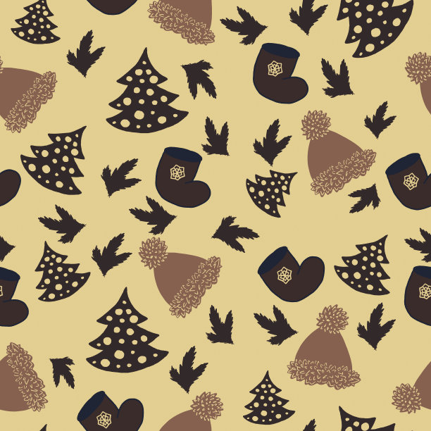 圣诞节主题无缝背景图案图片下载