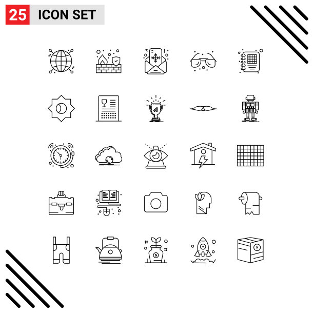 现代设25行和日记本等符号图片下载