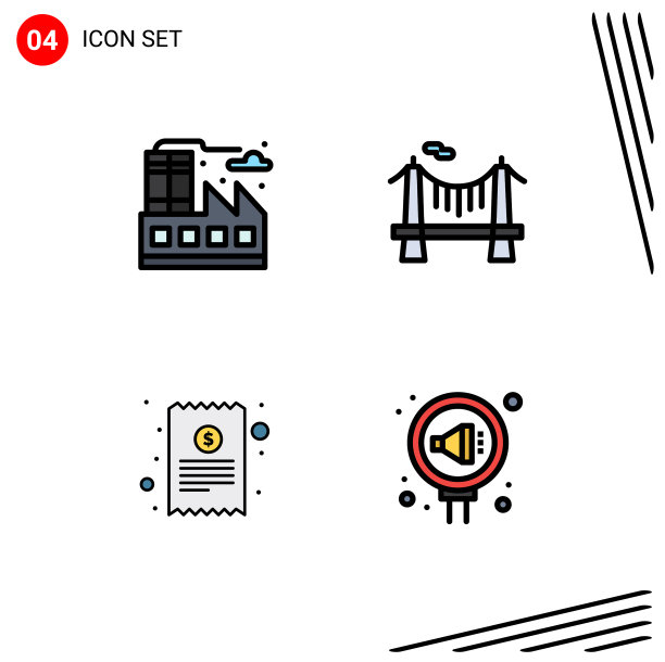 为卷筒纸设置4种通用填充线平面颜色图片下载