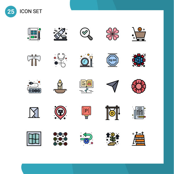 25个创意图标的现代符号和符号图片下载