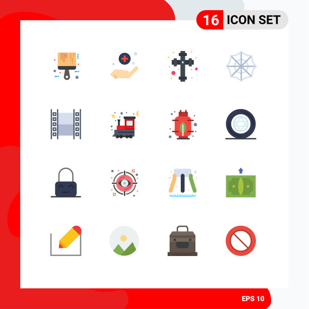 为圣诞节设计的16组现代平面颜色图片下载