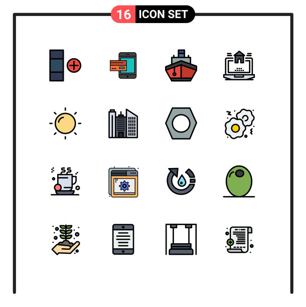 16个创意图标的现代标志和符号图片下载