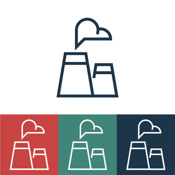 带工厂管的线性矢量图标图片下载