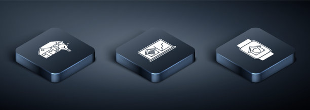 设置等距智能房屋和灯泡，智能手表与房屋保护和笔记本电脑与智能家庭与wi-fi图标。向量图片下载