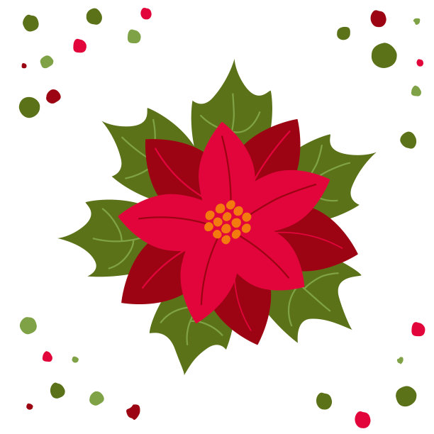一品红圣诞花扁平化风格图片下载
