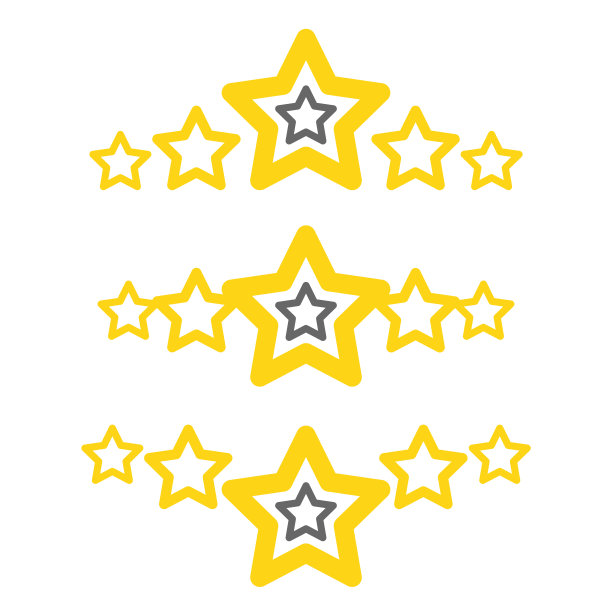 不同风格的五星评分。5星客户产品评价评论。星级评级图标集图片下载