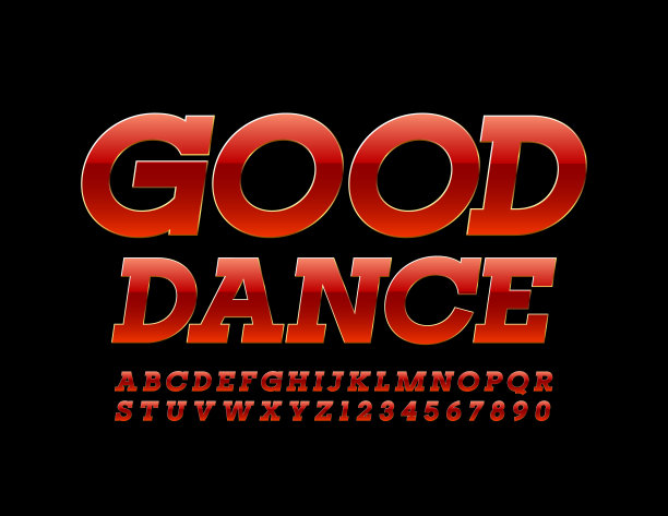 向量奢侈横幅舞好。红色和金色字母和数字图片下载