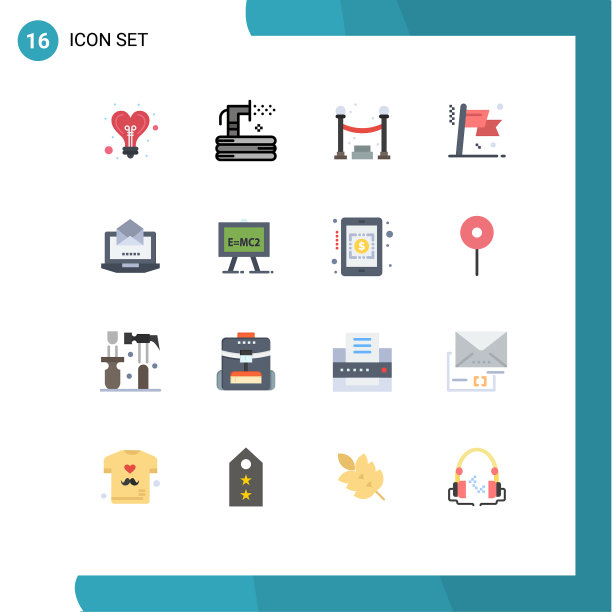 用户界面包16个基本平色的图片下载