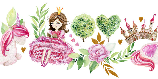 水彩无缝的边界。图片下载