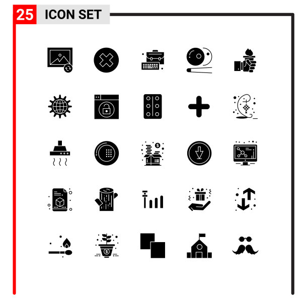 25固体字形概念的网站移动和图片下载