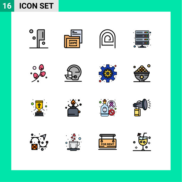 现代集16平色填充线条图片下载