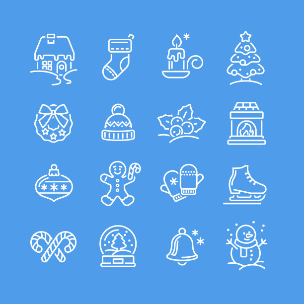 圣诞图标的设计和装饰图片下载