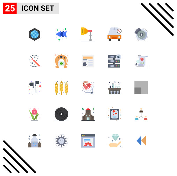 适用于网络和移动的25种通用平面颜色图片下载