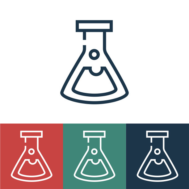 线性矢量图标与烧瓶图片下载