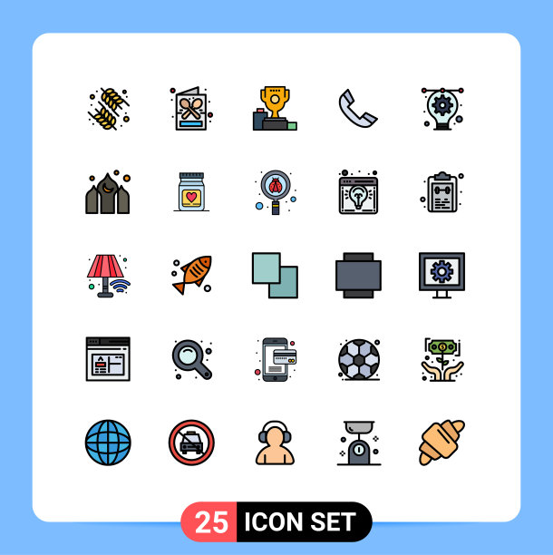 设置25商业填充线平面颜色包图片下载