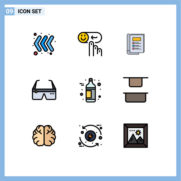 可编辑的线包9简单填充线平图片下载