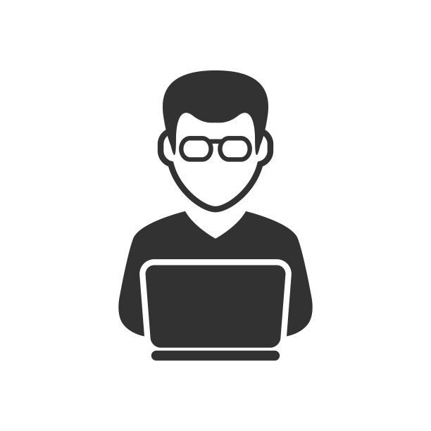 使用笔记本电脑的男人图标图片下载