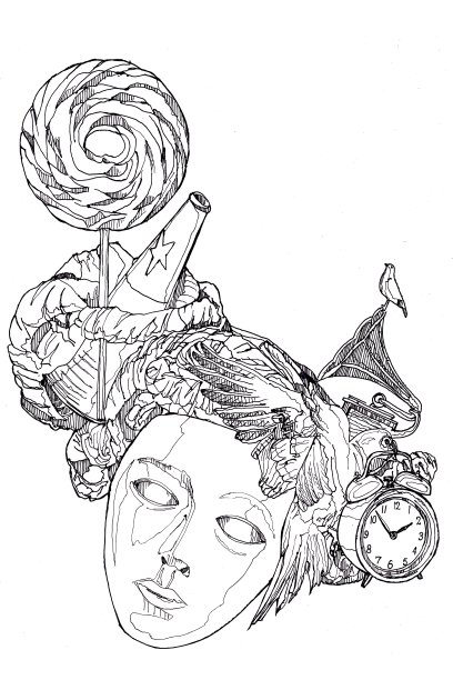 圆珠笔画的假面舞会面具定做图片下载