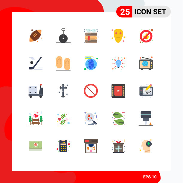 25个创意图标的现代符号和符号图片下载