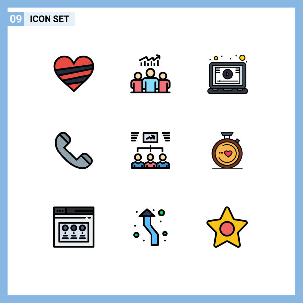 可编辑的线包9简单填充线平图片下载