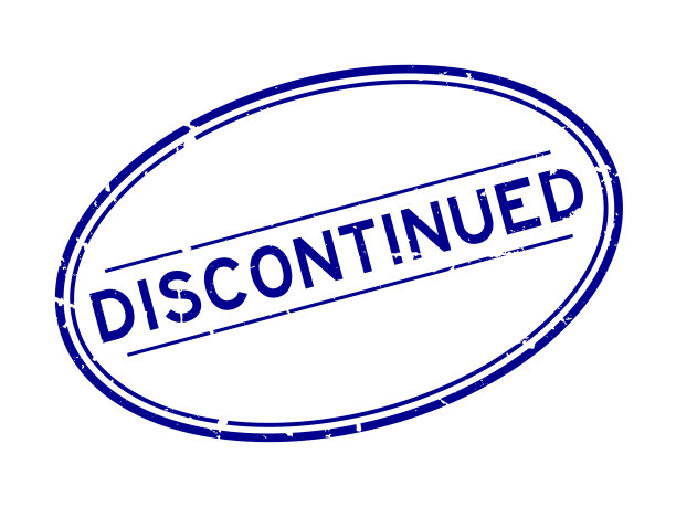 Grunge蓝色停产字椭圆形橡胶密封邮票上的白色背景图片下载