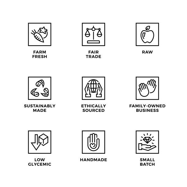 向量集设计元素，标志设计模板，图标和徽章的自然和有机化妆品和产品。图片下载