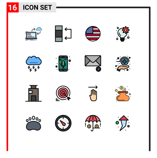 为云设置16个现代UI图标符号图片下载
