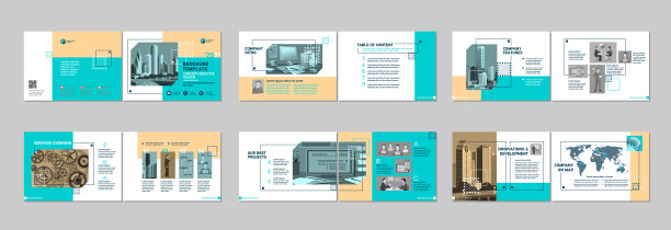 宣传册创意设计。多用途模板，包括封面，背面和内页。图片下载