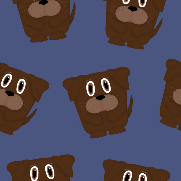 无缝模式与狗在一个蓝色的背景图片下载