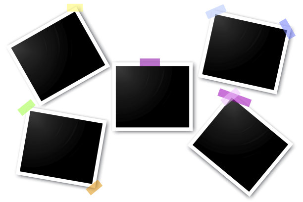 专辑帧。墙上挂着老照片。空白的复古图片。矢量插图。股票的形象。图片下载