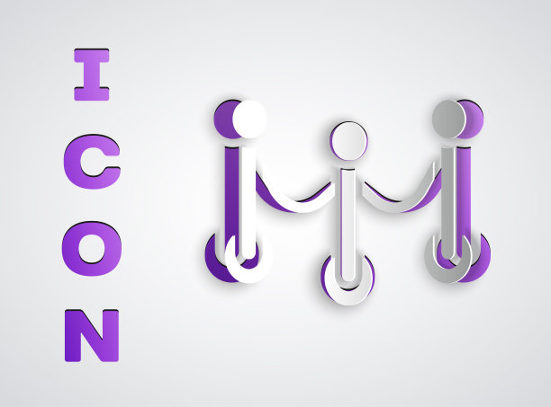 纸割绳子障碍图标孤立在灰色背景。VIP活动，奢华庆典。名人聚会入口。纸艺术风格。向量图片下载