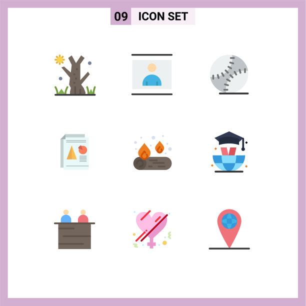 第九组现代平面颜色设置为营地图图片下载