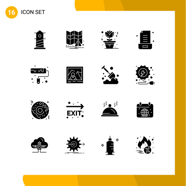 16个创意图标的现代标志和符号图片下载