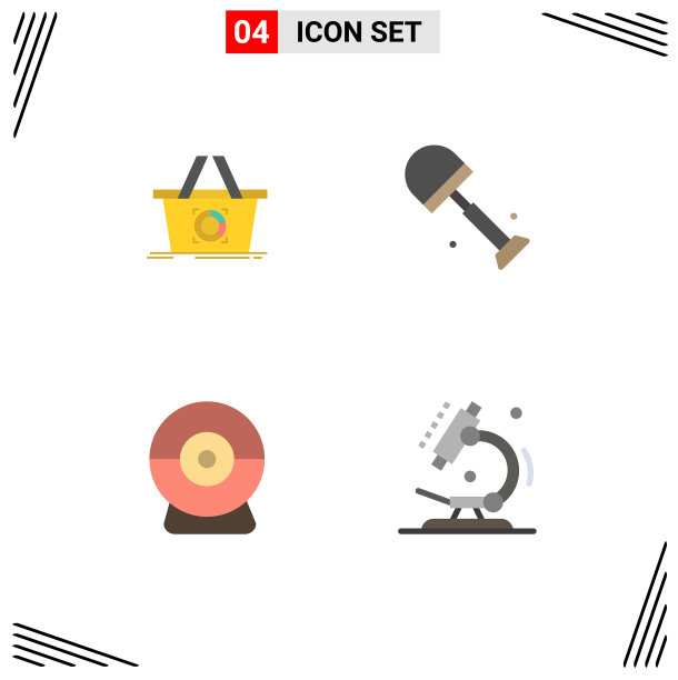 组4现代平面图标设置为购物车摄像头图片下载
