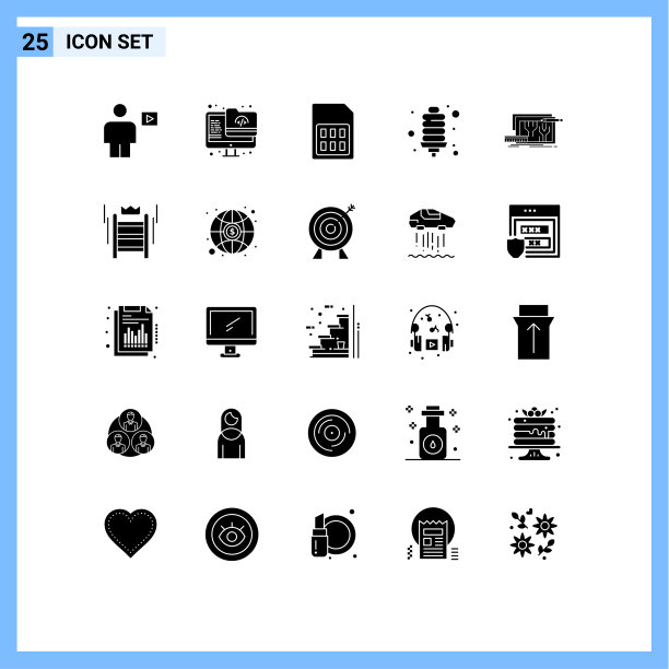 25固体字形概念的网站移动和图片下载