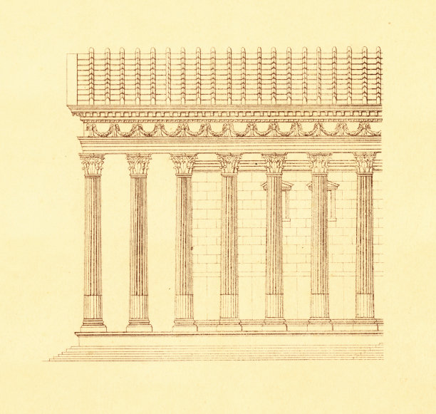 叙利亚巴尔米拉古建筑插画寺庙图片下载