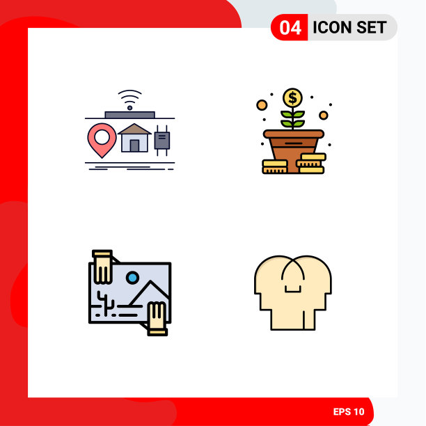 象形图设置4个简单的填充线平色图片下载