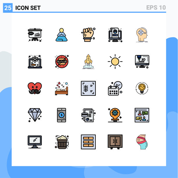为卷筒纸设置25种通用填充线平面颜色图片下载