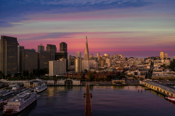 旧金山天际线鸟瞰图图片下载