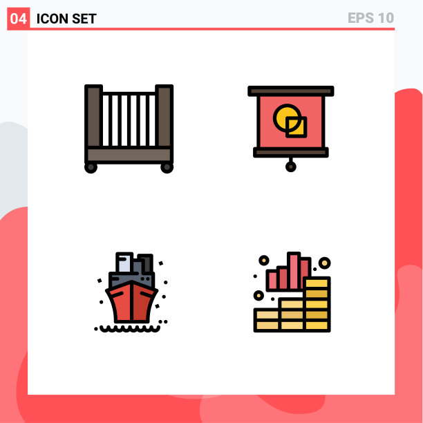 股票图标包4线标志和符号图片下载