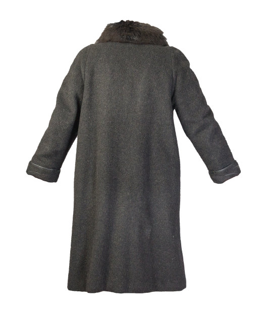 女性的羊毛外套，有一个孤立在白色背景上的兜帽。图片下载