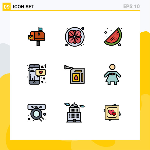 用户界面包9基本填充线平图片下载