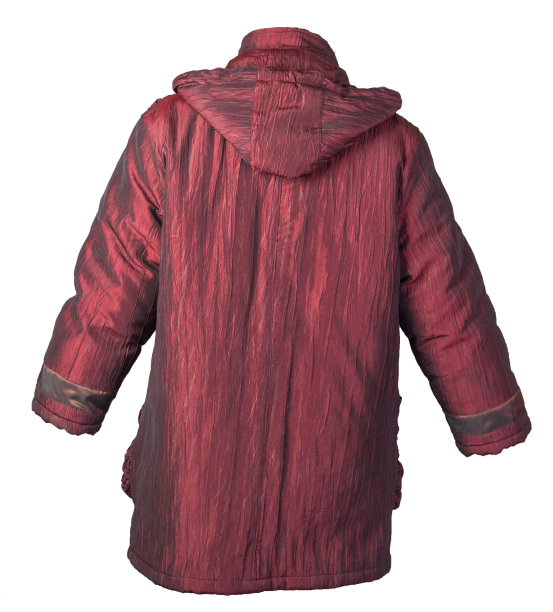 有兜帽的女性被毛孤立在白色背景上。图片下载