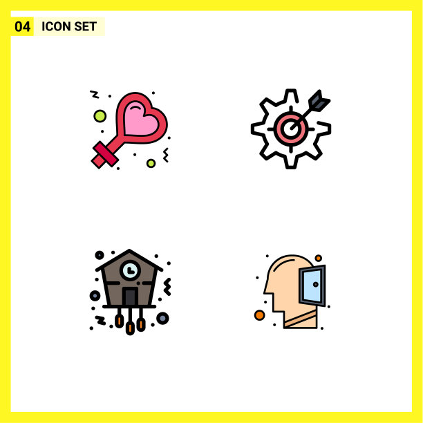 包4个创意填充线平色图片下载