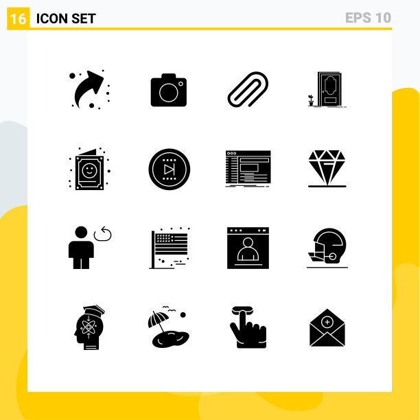 16个创意图标的现代标志和符号图片下载