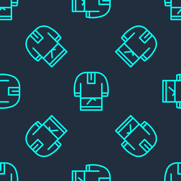 绿线科索沃沃罗卡是传统的俄罗斯衬衫图标孤立无缝图案上的蓝色背景。传统民族服装。向量图片下载