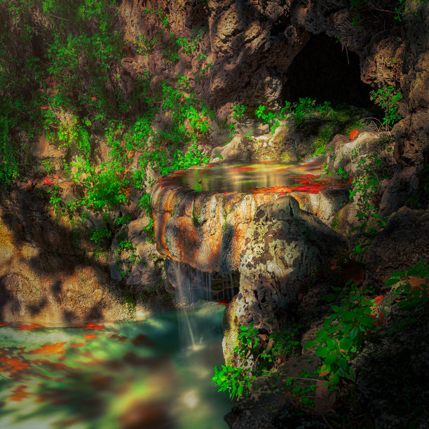 阳光自然喷泉景观图片下载