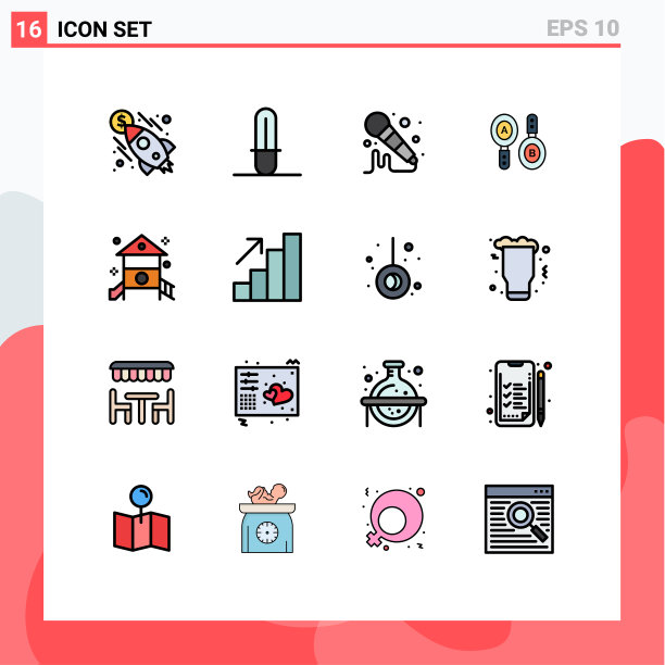 现代设置16平色填充线条和图片下载